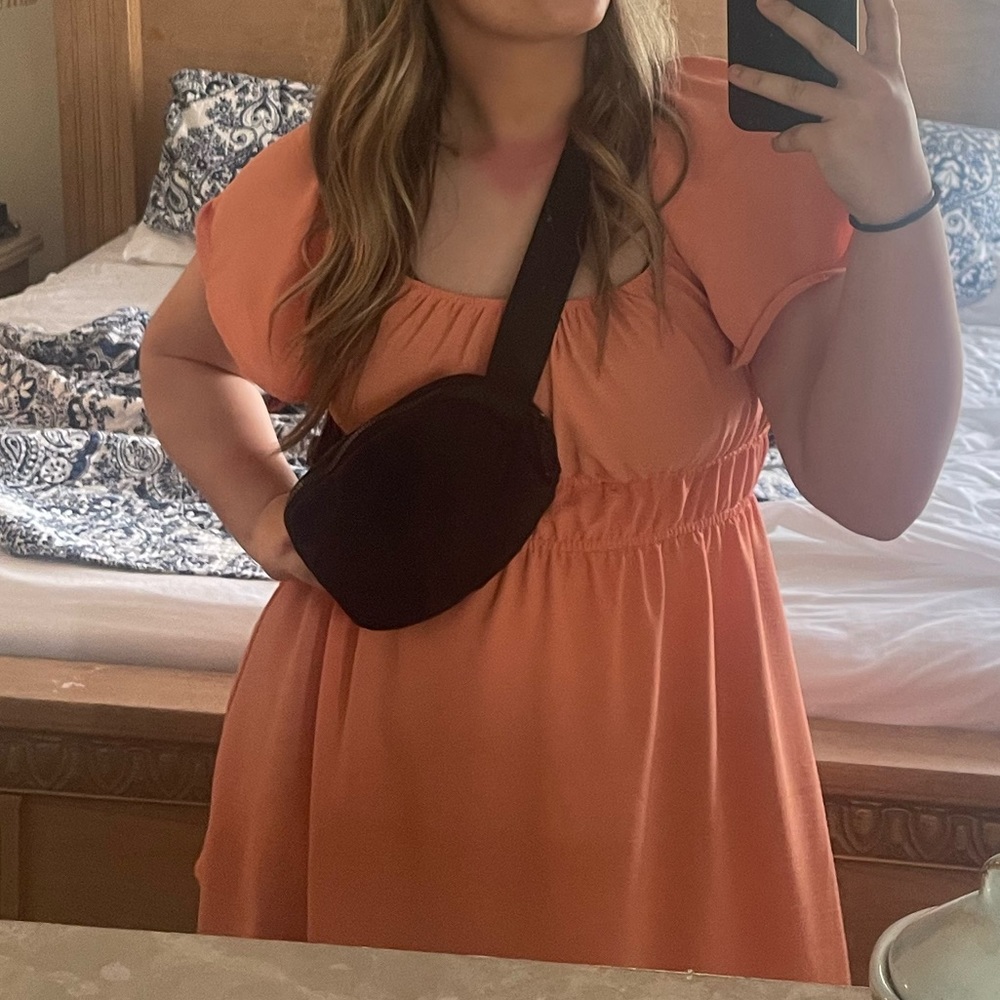 Pastel Orange Spring Dress - Picture 3 of 4